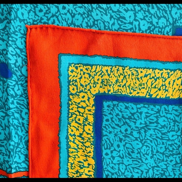 Vintage YSL Silk Scarf Abstract Color Block Silk - Picture 6 of 6